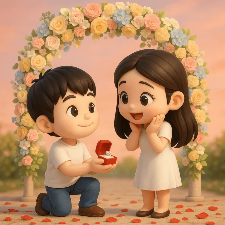 Example output: 3D Chibi Proposal Scene