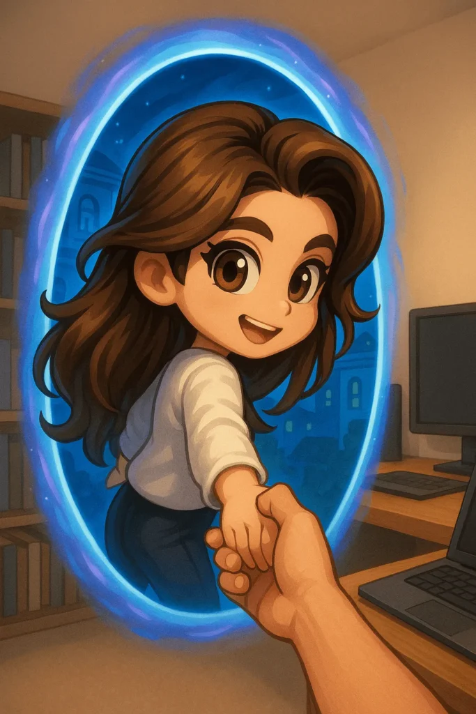 Example output: Character Stepping Through Portal