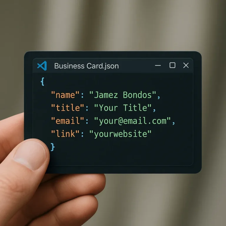 Example output: Code Style Business Card