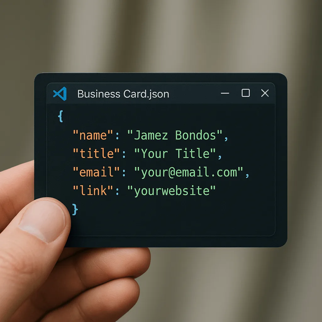 Example output: Code Style Business Card