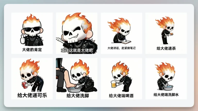 Example output: Custom Character Emoji Pack Generation