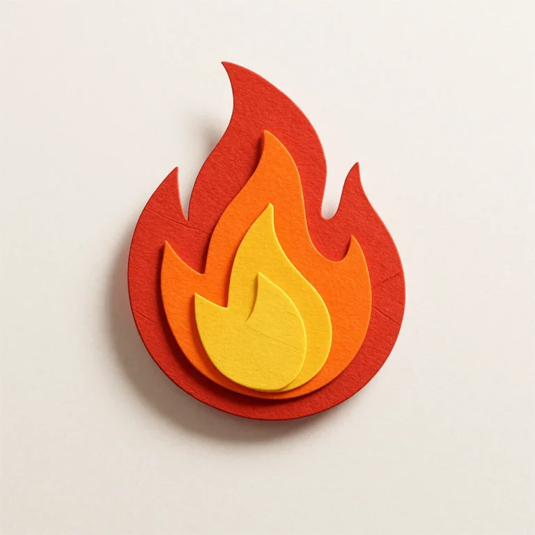 Example output: Paper craft style fire emoji icon
