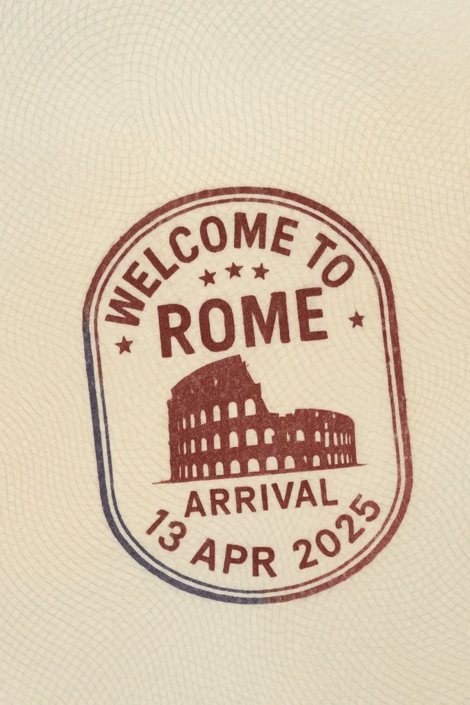 Example output: Passport Entry Stamp