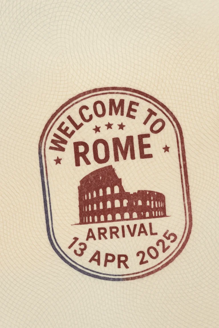 Example output: Passport Entry Stamp