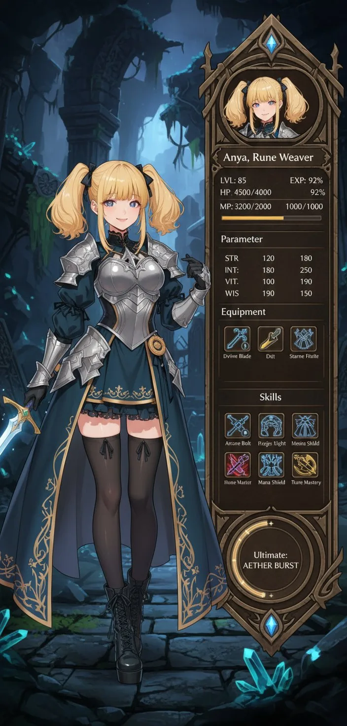 Example output: RPG Character Status UI